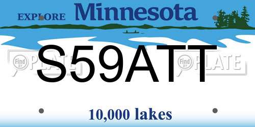 S59ATT Minnesota License Plate