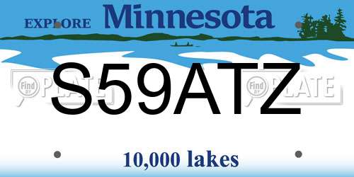S59ATZ Minnesota License Plate