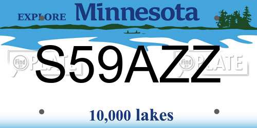 S59AZZ Minnesota License Plate