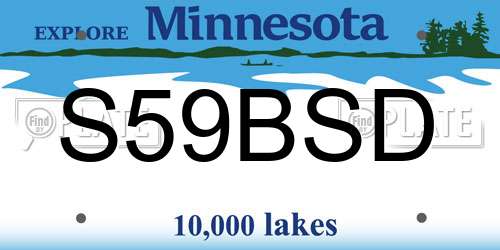 S59BSD Minnesota License Plate