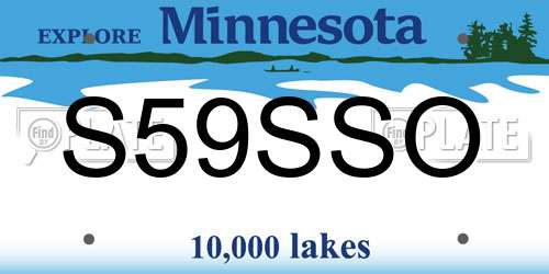 S59SSO Minnesota License Plate