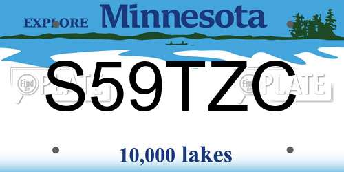 S59TZC Minnesota License Plate
