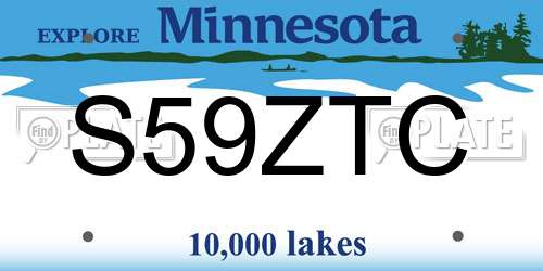 S59ZTC Minnesota License Plate