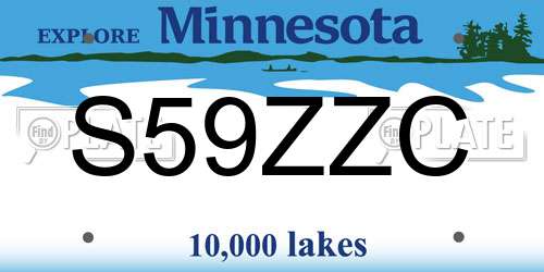 S59ZZC Minnesota License Plate