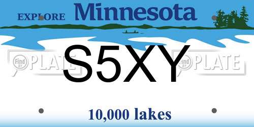 S5XY Minnesota License Plate