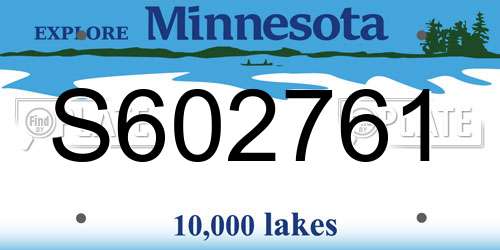 S602761 Minnesota License Plate