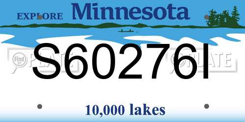 S60276I Minnesota License Plate