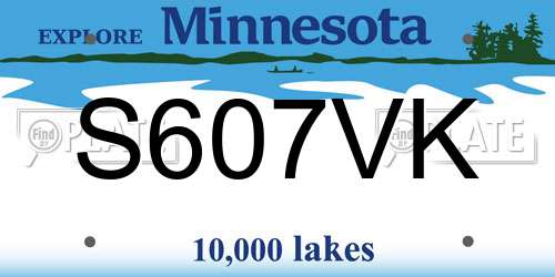 S607VK Minnesota License Plate