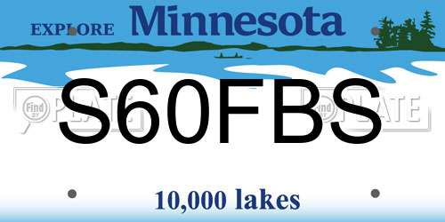 S60FBS Minnesota License Plate