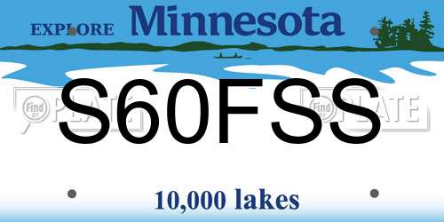 S60FSS Minnesota License Plate