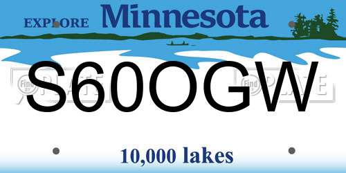 S60OGW Minnesota License Plate