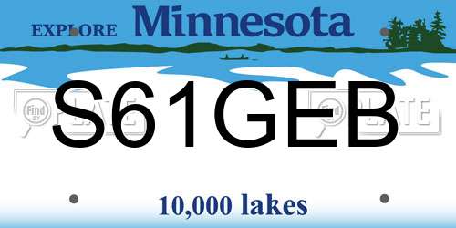 S61GEB Minnesota License Plate