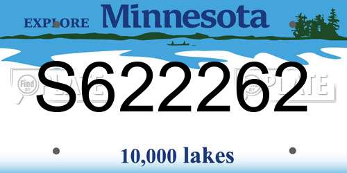 S622262 Minnesota License Plate