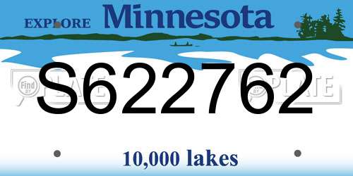 S622762 Minnesota License Plate