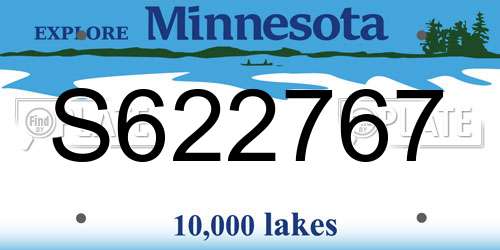 S622767 Minnesota License Plate