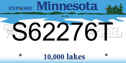 S62276T Minnesota License Plate