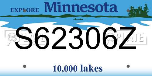 S62306Z Minnesota License Plate