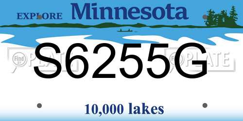S6255G Minnesota License Plate