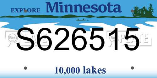 S626515 Minnesota License Plate