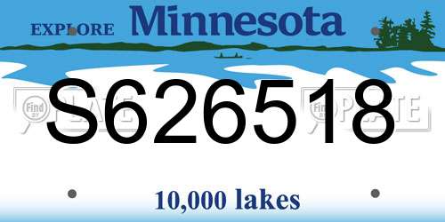 S626518 Minnesota License Plate