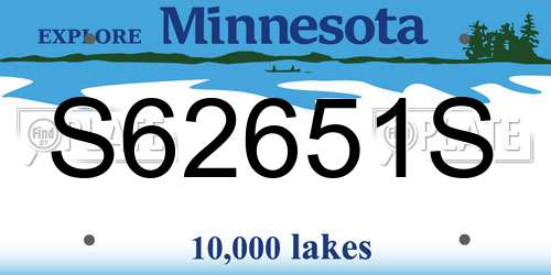 S62651S Minnesota License Plate