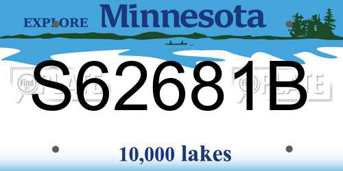 S62681B Minnesota License Plate