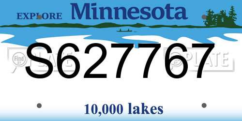 S627767 Minnesota License Plate