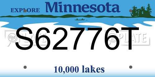 S62776T Minnesota License Plate