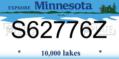 S62776Z Minnesota License Plate