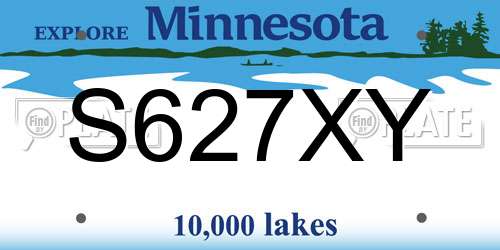 S627XY Minnesota License Plate