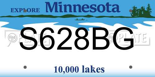S628BG Minnesota License Plate