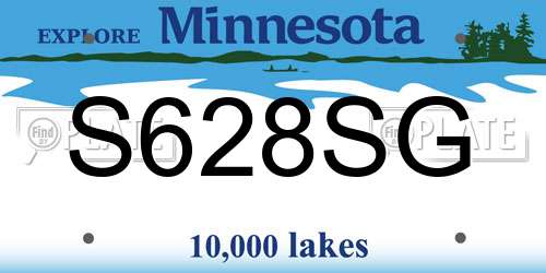 S628SG Minnesota License Plate
