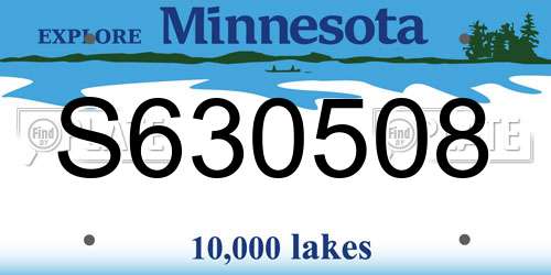 S630508 Minnesota License Plate