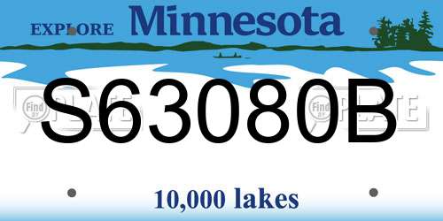 S63080B Minnesota License Plate