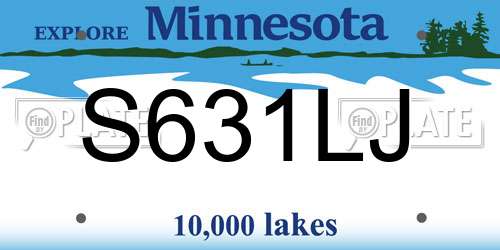 S631LJ Minnesota License Plate