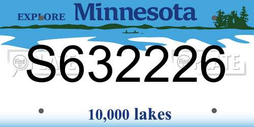 S632226 Minnesota License Plate