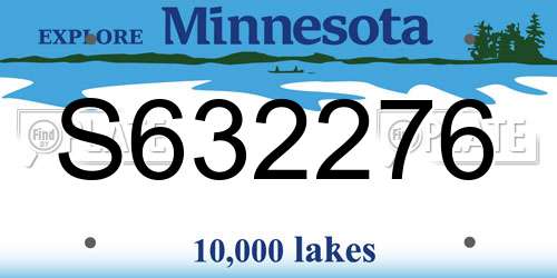 S632276 Minnesota License Plate