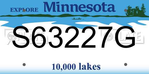 S63227G Minnesota License Plate