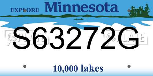 S63272G Minnesota License Plate