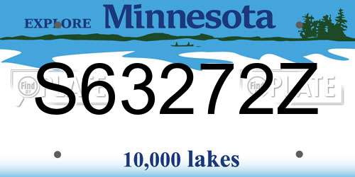 S63272Z Minnesota License Plate