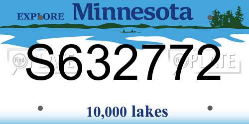S632772 Minnesota License Plate