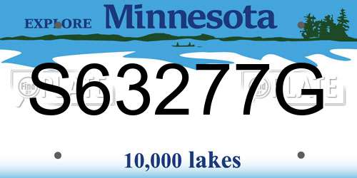 S63277G Minnesota License Plate