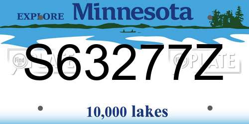S63277Z Minnesota License Plate
