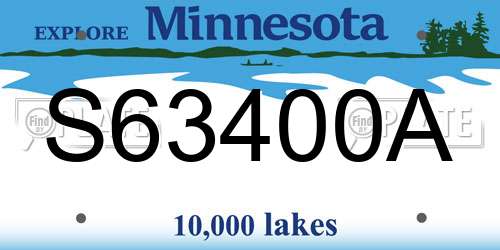 S63400A Minnesota License Plate