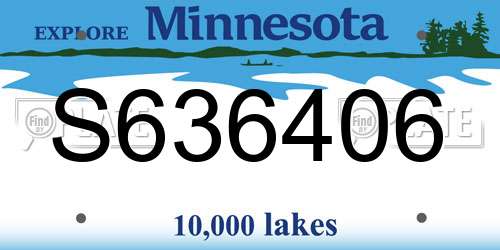 S636406 Minnesota License Plate