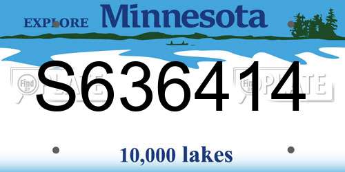 S636414 Minnesota License Plate