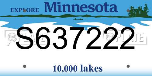 S637222 Minnesota License Plate