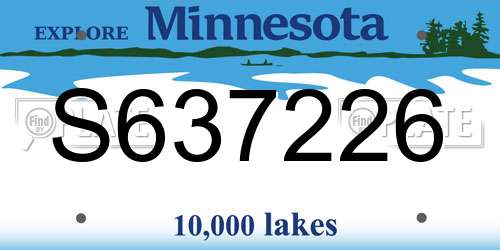 S637226 Minnesota License Plate