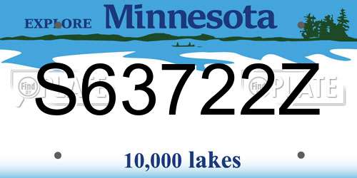 S63722Z Minnesota License Plate
