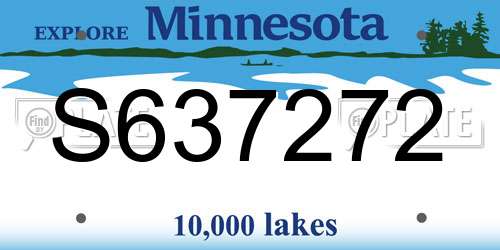 S637272 Minnesota License Plate